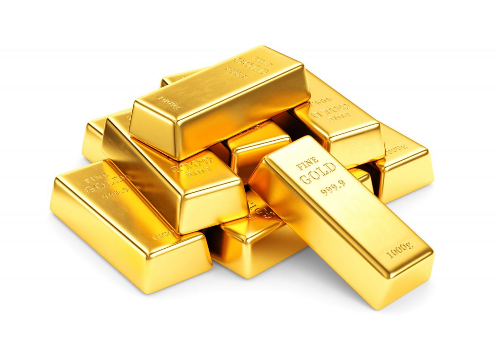 Pile of gold bars.